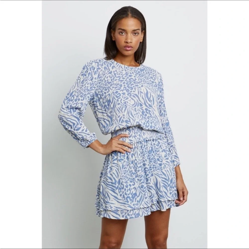 NEW Rails Inez Dress- in Blue Mixed Animal - Picture 2 of 10